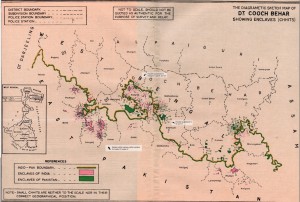 Map of Indian and Bangladeshi enclaves